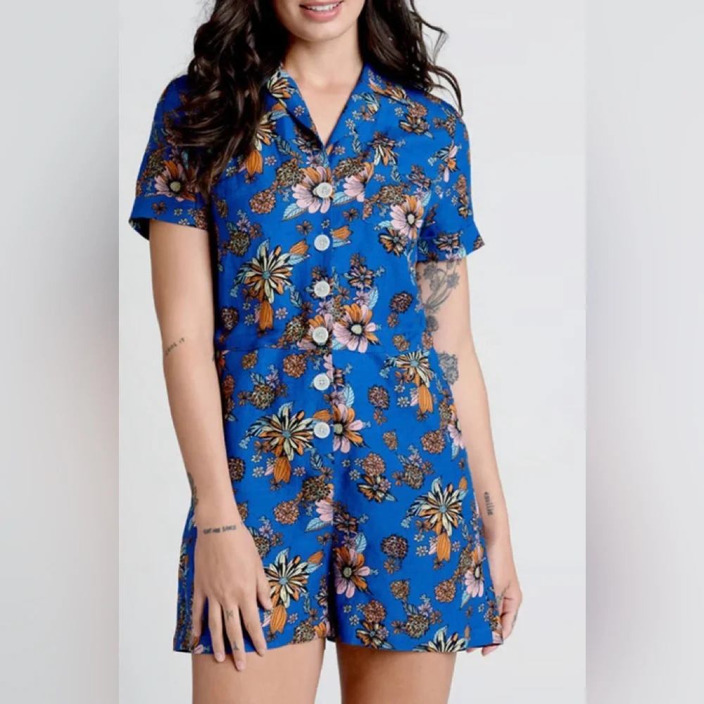 ModCloth Summer Camp Solstice Romper. NWT - Picture 2 of 6
